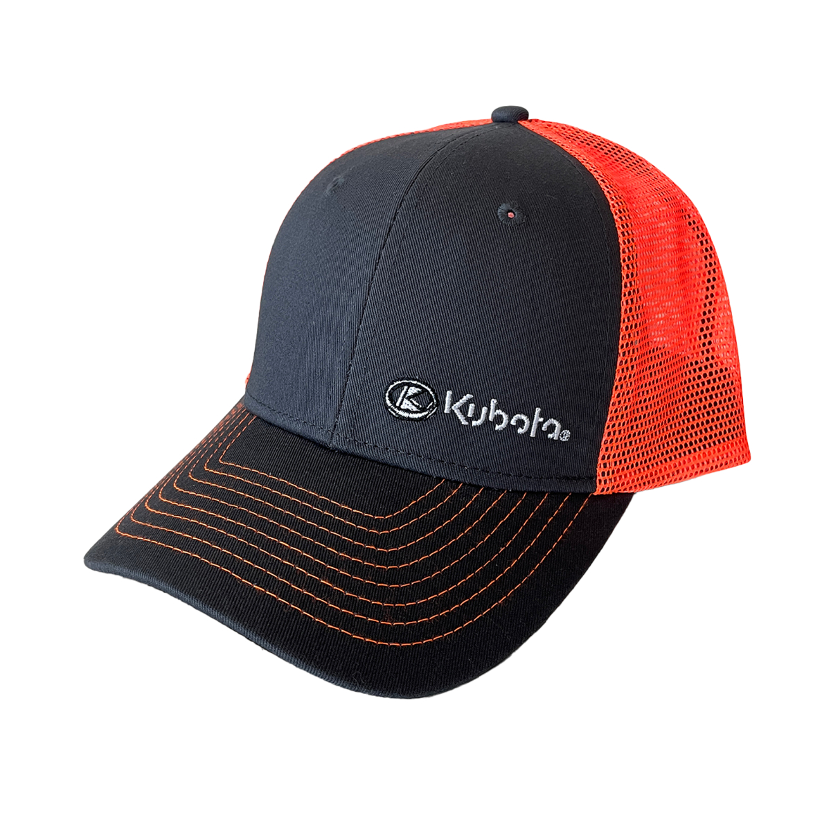 Charcoal/Orance Mesh Cap Kubota
