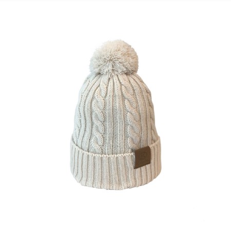 Cable Knit Pom Beanie